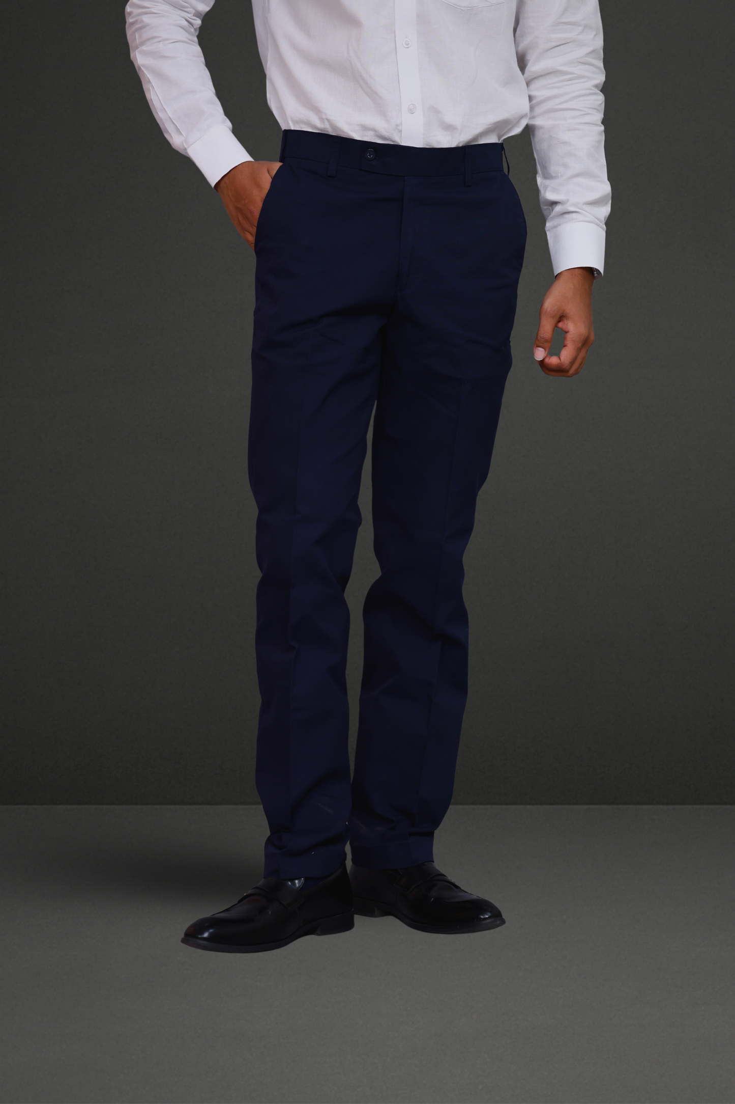Steel Navy Trouser